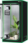 Yesker 3x3 Grow Tent 36x36x72 High Reflective Mylar Indoor Growing Tents 600D Oxford Cloth with Observation Window and Removable Floor Tray for Hydroponics Indoor Plants Fruit Flower Veg Growing