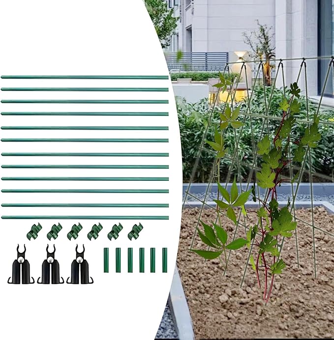 Cucumber Trellis Plant Grow Support A Frame Garden Trellis Detachable for Raised Bed Cucumber Tomato Grape Indoor Outside Pipe Thick 1.1cm
