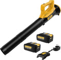 Orientools 20V Cordless Leaf Blower with UL 62133 Certified 2x4.0Ah Batteries and Charger (90 min Run time) for clearing Leaves dust Debris Light Snow from walkways Driveway Yard