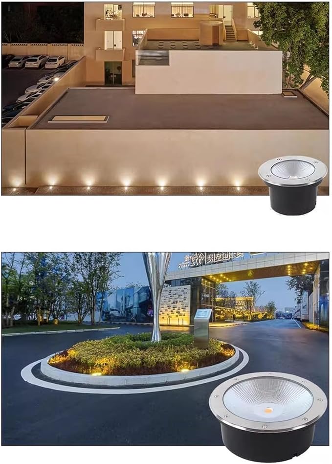 Buried Lights - LED Landscape Lights AC85-265V Outdoor Embedded Lawn Spot Light IP65 Waterproof COB Ground Spotlight for Parks Courtyards Corners Lighting(Warm Light10W(150 * 90mm))