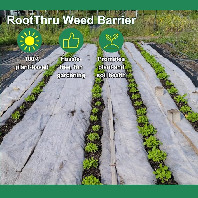 Weed Barrier 34 x 25FT Natural Eco-Friendly Landscape Fabric Garden Ground Cover Paper Mulch Gardening Weed Mat Geotextile Fabric Weed Blocker
