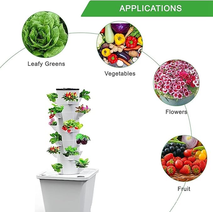Hydroponics Growing System KitGarden TowerLarge Outdoor Indoor Growing SystemConvenient Efficientfor Garden Yard (18pod)