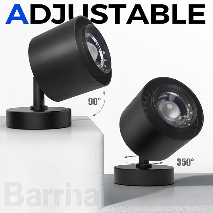 Barrina TR40a Track Grow Lights for Indoor Plants 15°-60° Adjustable Beam Angle 40W 4000K Full Spectrum LED Plant Light High PPFD Spotlight Grow Lamps with Timer for House Plants 1-Pack Black