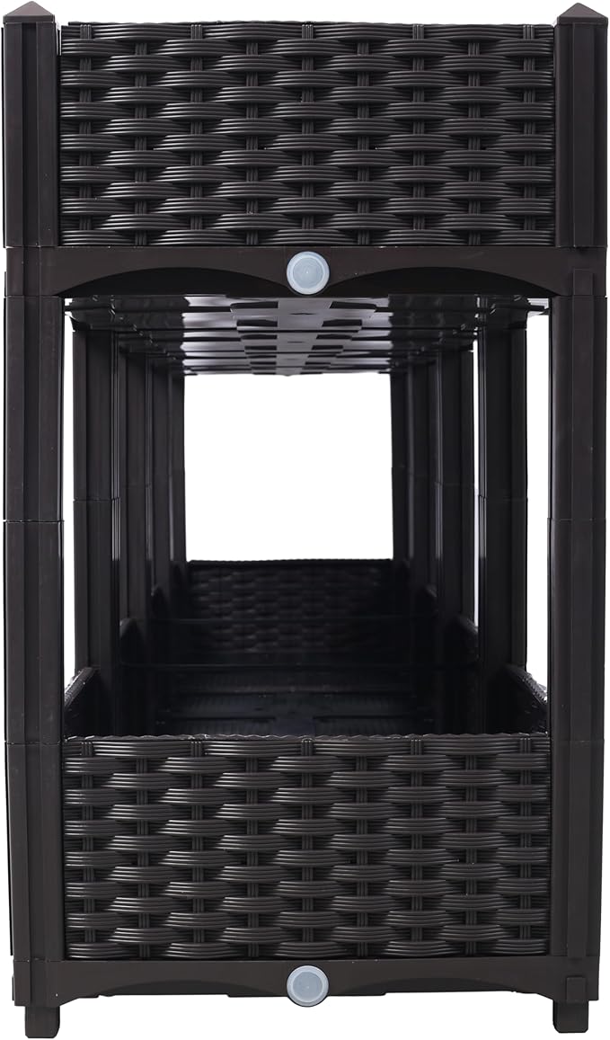 Planter Raised Beds Elevated Drainage Plug Raised for VegetableFlowerHerb Outdoor Standing Planter Beds Gardening KitBrown63x15.7x27.7 QB590