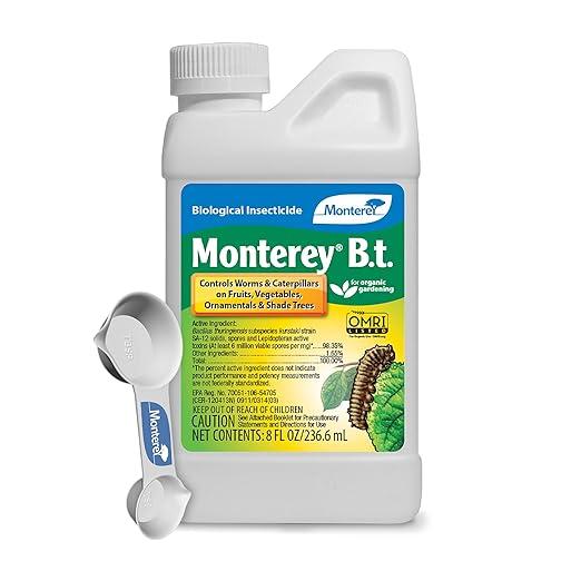 Monterey B.t. Bundled with Measuring Spoon - Caterpillar &amp Worm Killer Organic Gardening - Apply with Sprayer - 8 oz