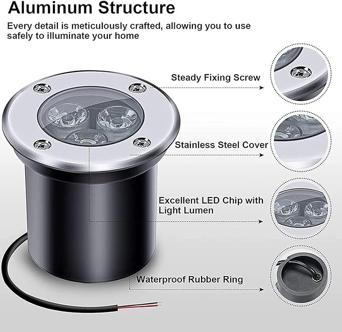 LED Landscape Lamp - Buried Lights Floor Light Spotlight IP67 Waterproof Outdoor Recessed Spot Light 12V Stainless Steel Ground Floodlights For Pathway Patio Garden Lawn Light(Green Light12W)