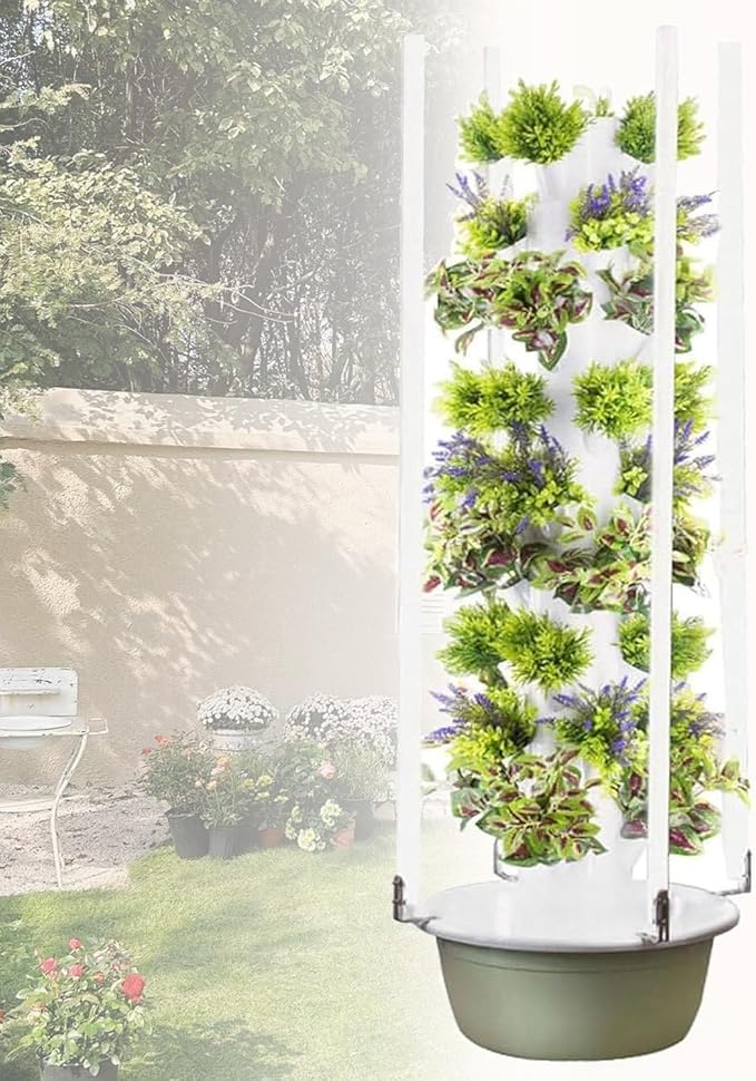 Hydroponic Growing System Hydroponic Grow Kit with Grow Lights Vertical Hydroponic Garden Tower Water Circulating Hydroponic Growing Tower for Vegetables7Layer