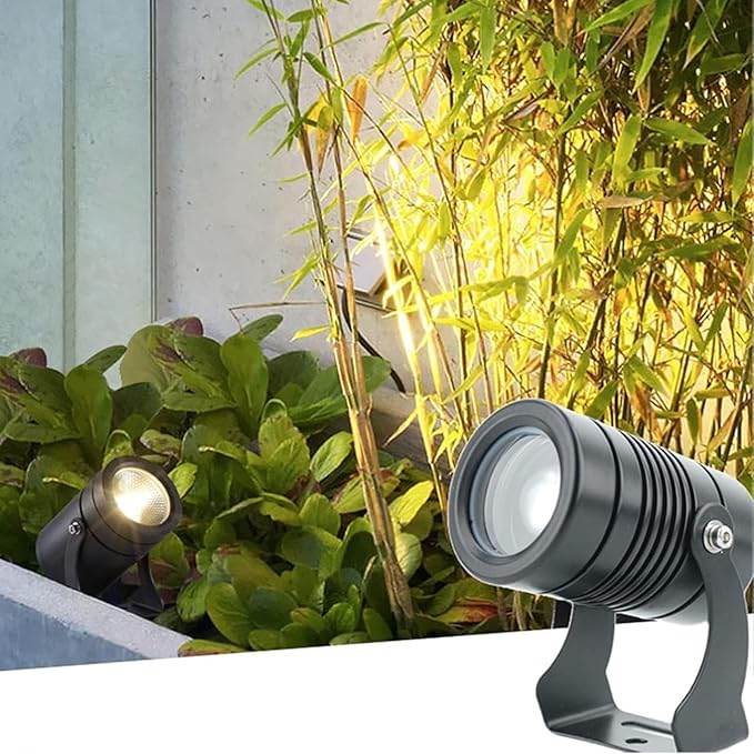 LED Beam Spotlight Rotation Spotlight IP67 Waterproof LED Landscape Lights Remote Illumination Wall Washer Spotlights for Outdoor Building Lighting(Blue10W(DC24V))