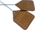 Pack of Two Amish Valley Products Leather Fly Swatter Brown Holmes County Handcrafted Wire Handle