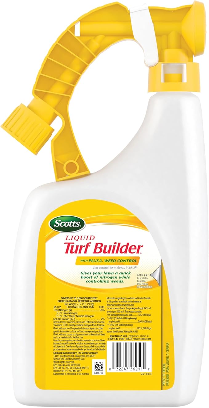 Scotts Liquid Lawn Care Bundle with Turf Builder Lawn Food Turf Builder with Plus 2 Weed Control and Green Max Lawn Food