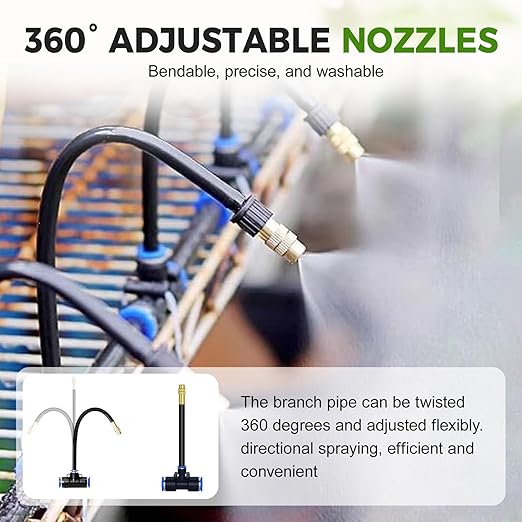 360° Curved Garden Automatic Irrigation System 2025 Upgrade Drip Irrigation System Kits Garden Grid Watering Sprinkler System DIY Irrigation Set for Greenhouse Yard Lawn Raised Garden Bed (32.8 FT)