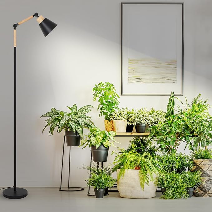 HMVPL Grow Lights for Indoor Plants Full Spectrum Plant Lights for Indoor Growing with 20W COB Grow Light Blub 4/8/12H Timer Standing Tall Grow Lamp for Middle Large Plants(75'' Height Adjustable)