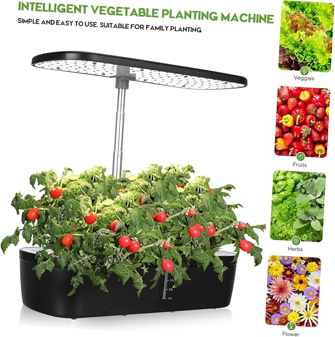 VICASKY Smart Planting Machine Hydroponics Growing System 12-Port Indoor Garden Kit Light Easy to Use