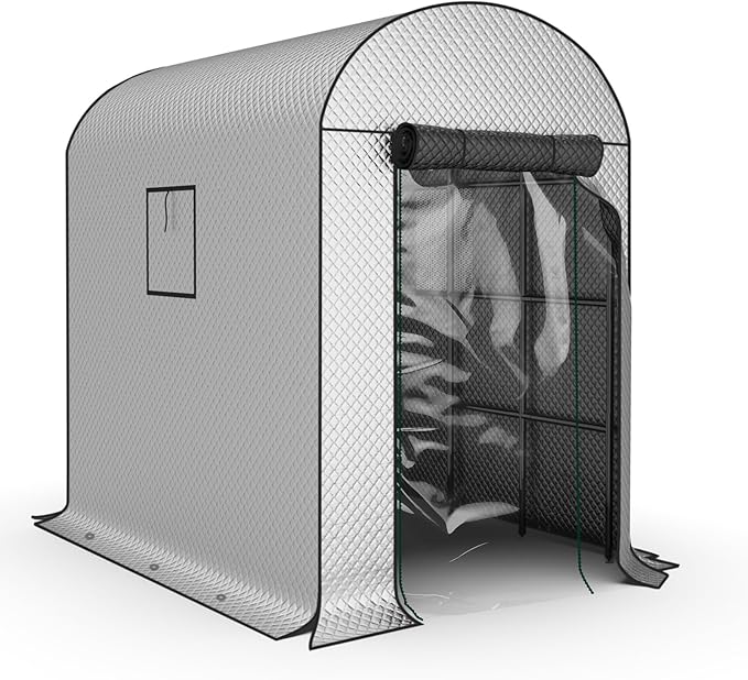 Greenhouses for Outdoors - 90.5'' × 50.8'' × 89.3'' Walk in Plant GreenhousesDouble-Layer Covering - PVC Film and Cotton Film Suitable for All Seasons