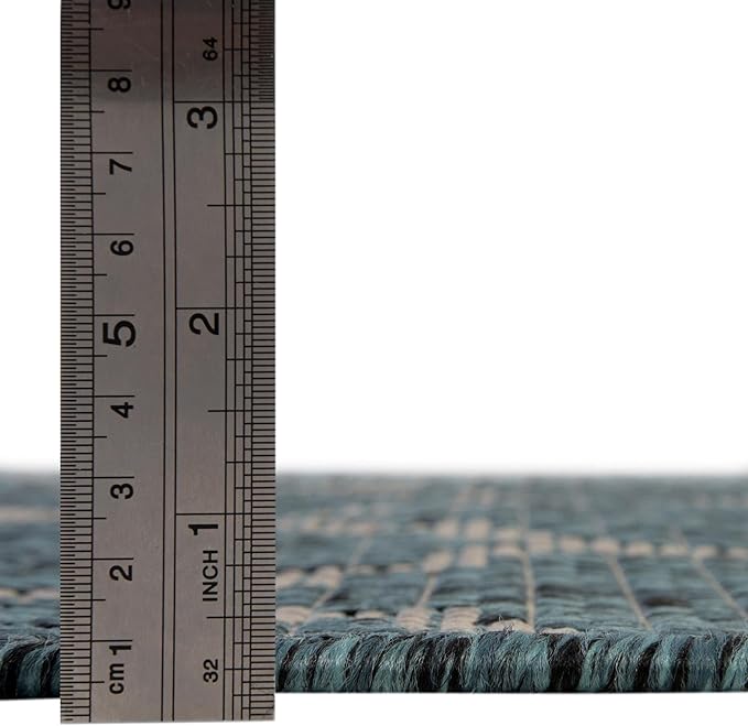 Unique Loom Outdoor Trellis Collection Area Rug (7' 10 Octagon Teal/ Gray)