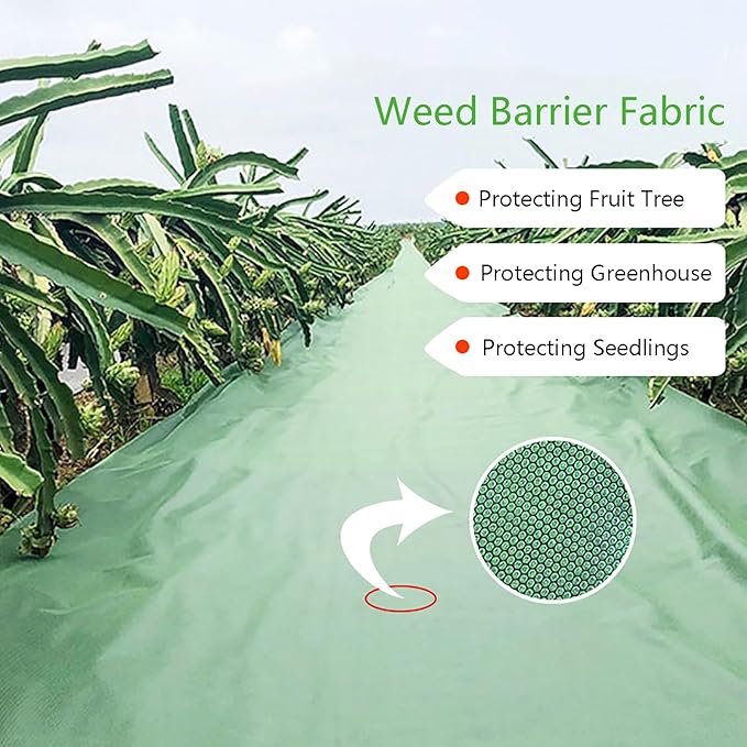 Weed Control Fabric UV Resistant Garden Weed Membrane Weed Barrier Ground Sheet Cover Weed Barrier Mat Ideal for Use in Patios Garden Flower Beds Landscaping(1.0 * 50m)