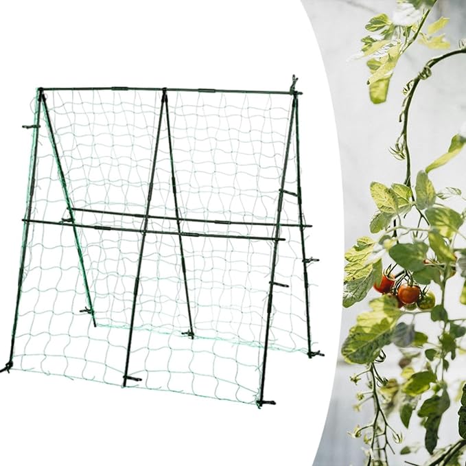 Generic Cucumber Trellis Plant Grow Support A Frame Garden Trellis with Netting for Tomato Squash