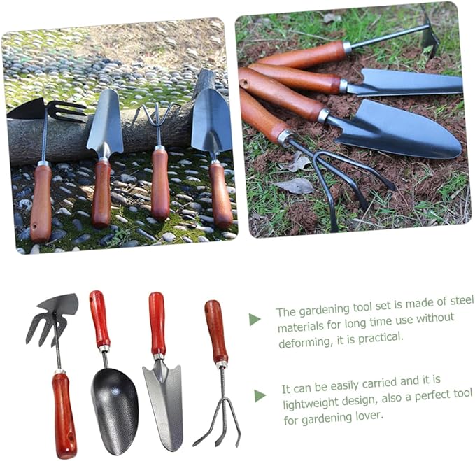 Garden Tools Set Gardening Tools and Supplies Trowel Shovel Rake Digging Weeding Gardeners