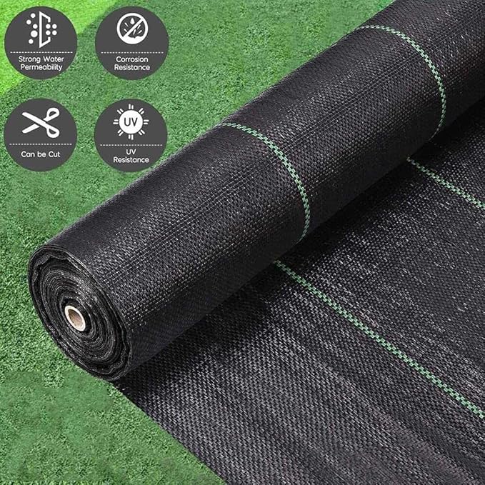 CHALKE Weeds Control Fabric 8/14meter for Plant Anti Grass Agricultural PP Woven Mulch Cloth Greenhouse Weeding Mat Water Permeable (Size : 2x8 Meter)