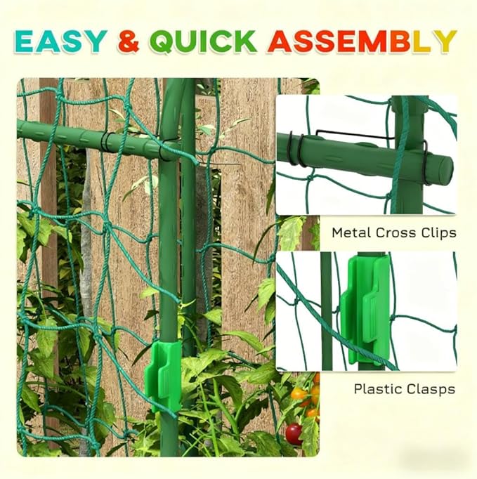 Arch TrellisA Frame Metal Garden Trellisfor Climbing Plants Outdoorwith Climbing Net