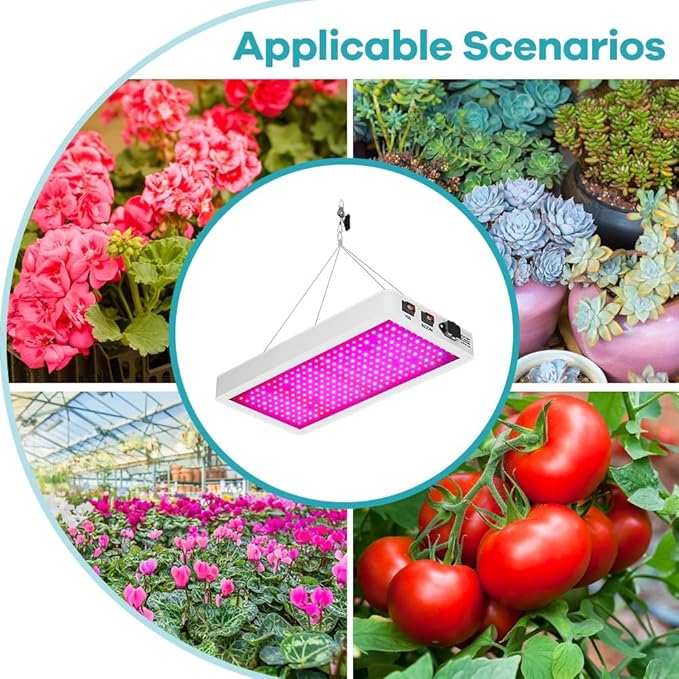 2PCS 500W LED Growing Light Full Spectrum Natural Sunlight With UV &amp IR To Meet Plants' Needs From Seedling To Flowering Veg And Bloom Modes For Different Stages Greenhouses Hydroponics Potted Pla