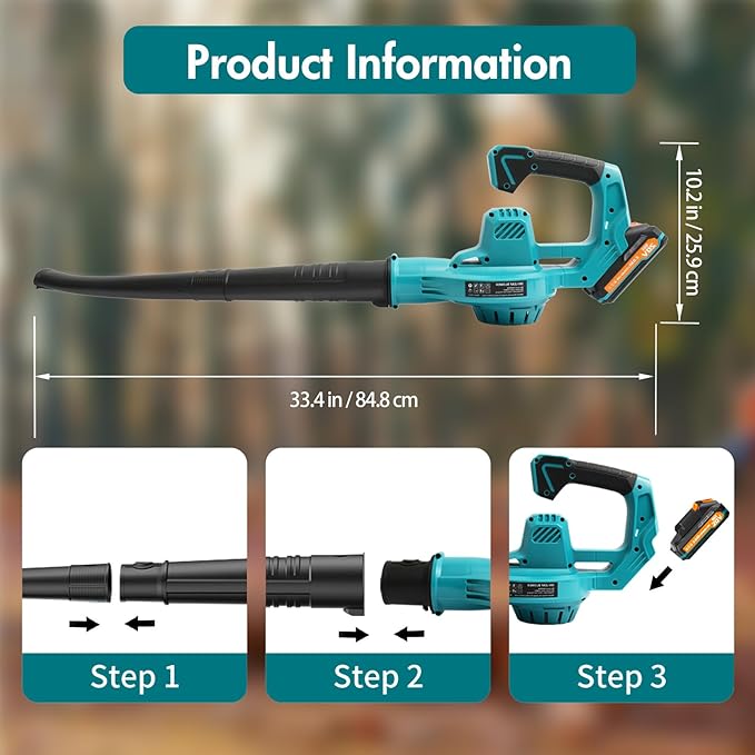 Leaf Blower Cordless 160 MPH Battery Powered Leaf Blower Electric Leaf Blowers with 2.0 Ah Batteries and Charger &amp 2 Speed Modes Blowers for Lawn Care Yard Blowing Leaves Dust Snow