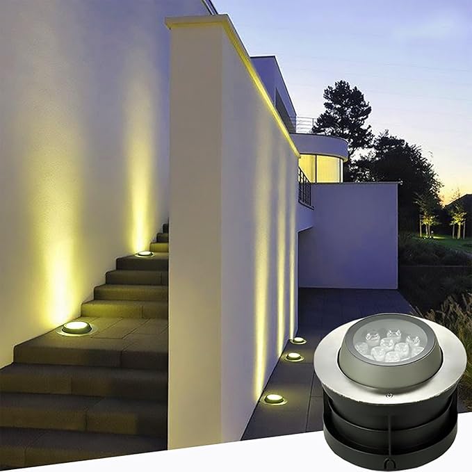 LED Landscape Lamp AC 24V Adjustable Angle Outdoor Buried Lights IP67 Waterproof Easy Installation Decorative Spotlight