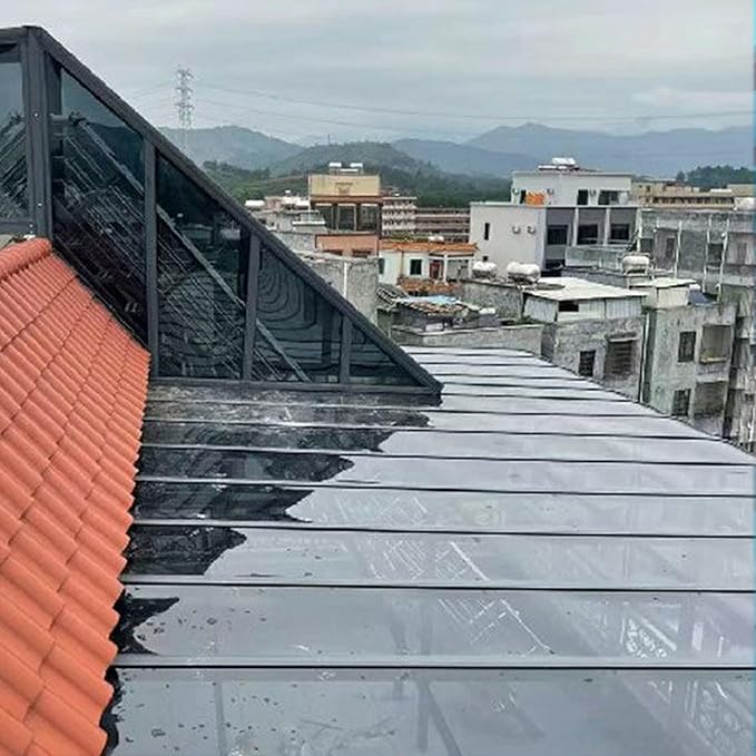 Polycarbonate Greenhouse Panels Clear Polycarbonate Sheets Outdoor Awning Covers for DIY All Weather Outdoor Garden and Greenhouse Covering Glass Replacement(Gray1.8x10m/6x33ft)