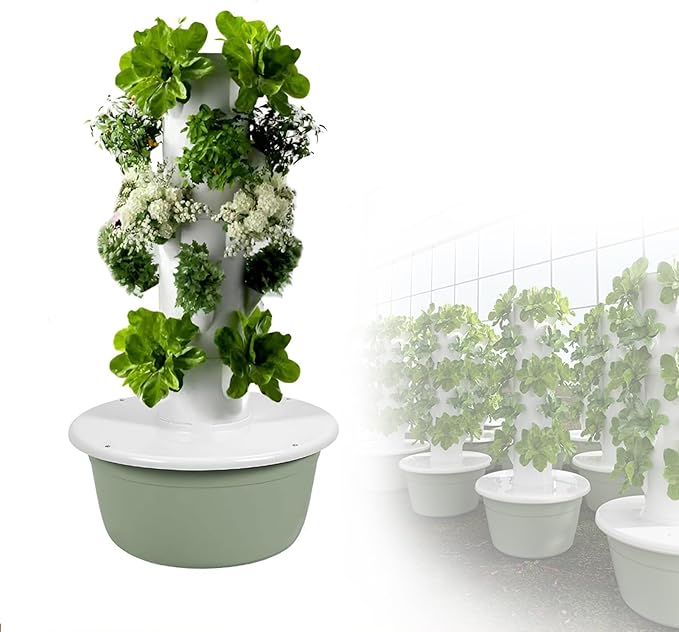 5/7/9 Tier Outdoor Indoor Hydroponic Grow Kit Hydroponics Growing System Tower with LED Grow Light for Gardening Lover7Tier (with Light)