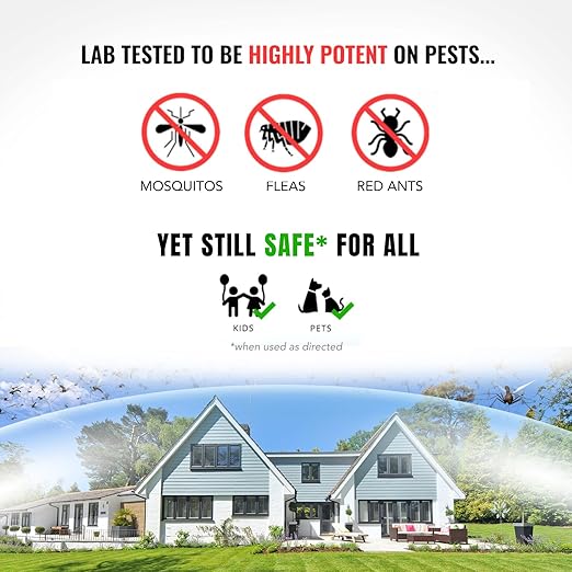 Mosquito Magician Ready to Use Liquid Solution – Kills Mosquitoes Fleas &amp Fire Ants – Use with Mosquito Foggers Sprayers &amp Misting Systems – Pet &amp Yard Safe for Lawns Patios Outdoors