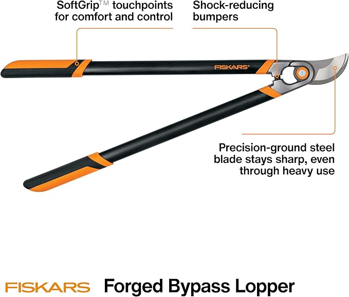 Fiskars Forged Lopper Heavy-Duty Branch Cutter Gardening Tool with Replaceable Blade 30 Black/Orange