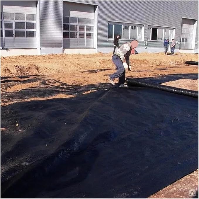 5oz Ground Cloth Fabric Membrane - Landscape Weed Barrier for Driveway Slope Retaining Wall &amp Erosion Control(Black1.5mx75m)