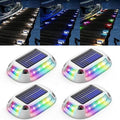 Solar Underground Lamps - Outdoor Embedded Courtyard Lawn Lights with Floor Socket LED Landscape Lighting Walkway Warning Step Light IP65 Waterproof Solar Deck Lights(4PCS(0.3W-2V))