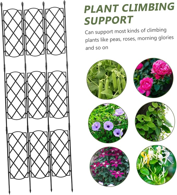 Metal Garden Trellis Climbing Plant Support Rack for Vines Roses Peas Sturdy Outdoor Patio Plant Growth Support Frame for Lawn Courtyard Gardening