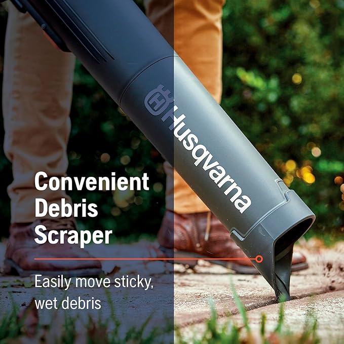 Husqvarna 230iB Battery Powered Cordless Leaf Blower 136-MPH 650-CFM Electric Leaf Blower with Brushless Motor and Quiet Operation 40V Lithium-Ion 4 Ah Battery and Charger Included 970480204