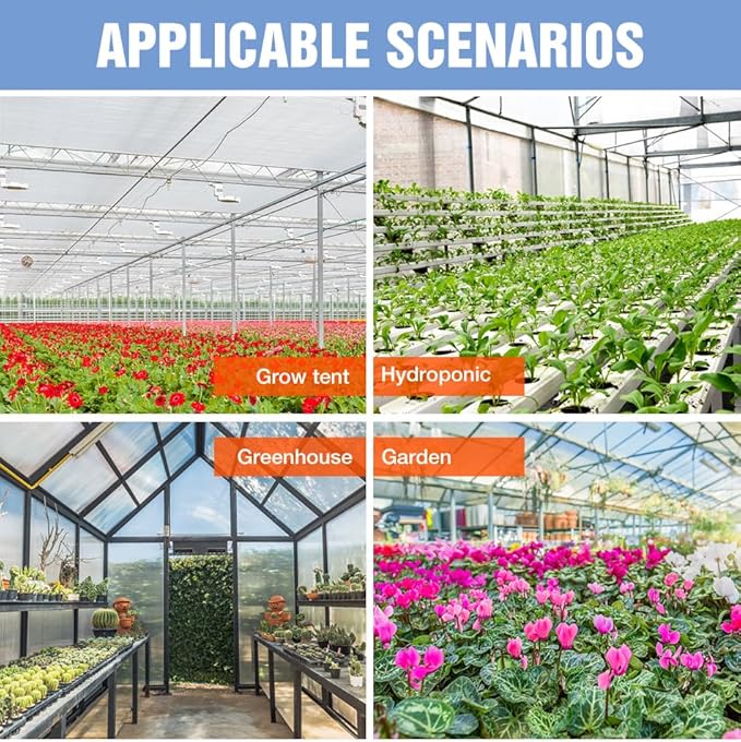2Pack 500W Plant Grow Light 110V Full Spectrum Vegetable Planting Lights AC100-277V Hydroponic Seeds Fill Lamp UV/IR Greenhouse Tent Flowers Moss Succulent Fruits Bonsai Potting Cultivation Lighting