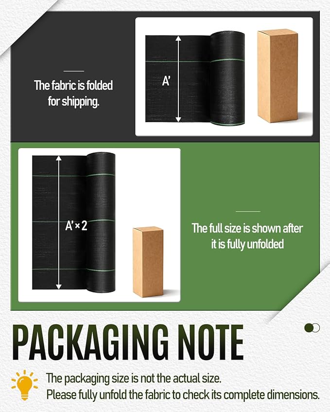 joyhalo 3ft x300ft Weed Barrier Fabric Heavy Duty 3.2oz Woven Garden Geotextile Fabric High Permeability for Weed Blocker Mat Weed Control Garden Cloth for Driveway Gravel Greenhouse
