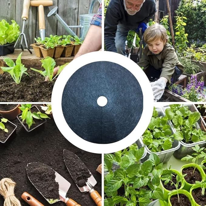 10pcs Tree Protection Weed Mats for Ecological Control Cloth Mulch Ring Round Weed Barrier Plant Cover Outdoor Gardens (Color : 10 pcs 27x27x4)