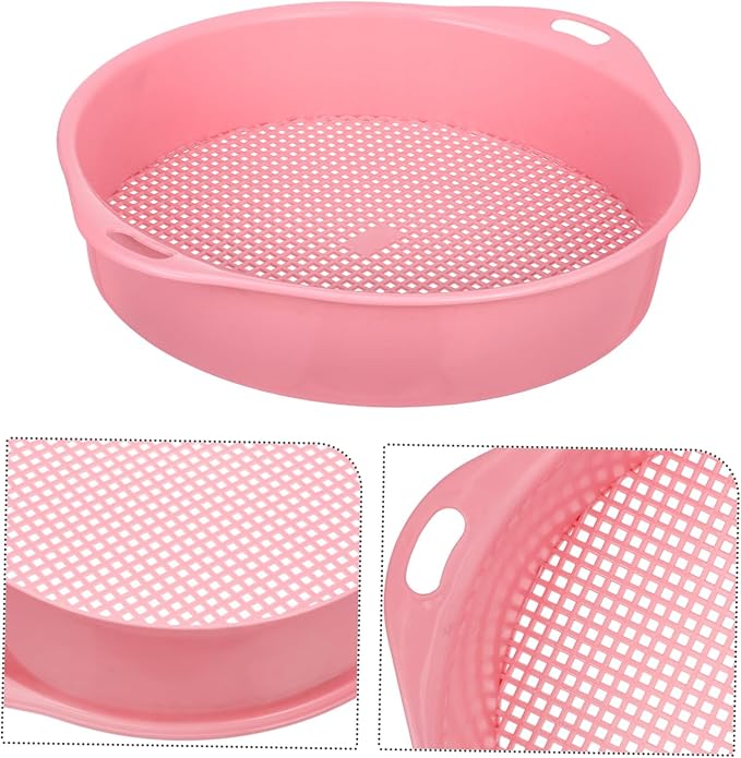 Sosoport 4pcs Heavy Duty Garden Soil Sifter Mesh Sieve for Rocks Debris Removal Extra Sifting Pan for Gardening