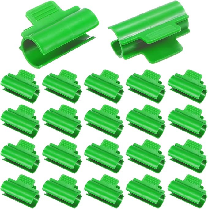60-Pack Greenhouse Clamps for 1 Inch PVC Pipe Greenhouse Film Clamps Shading Net Rod Clip for Garden Net/Row Cover/Greenhouse Plastic [Grass Green]