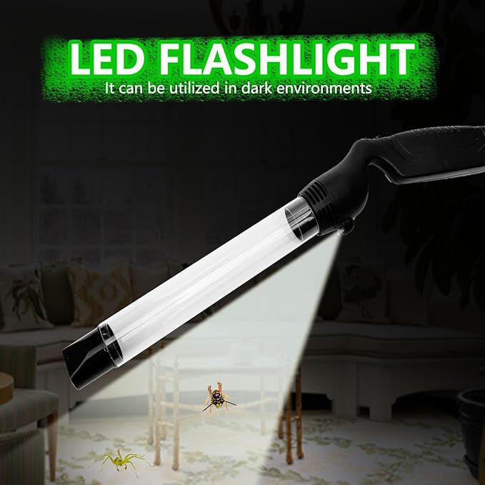 2 Pack Bug Vacuum Catcher for Adults and Kids Battery Powered Bug Sucker for Home Garden Cordless Spider Vacuum Small Insect Catcher Tool with LED Light for Spider Moth Beetle Cockroach Stink Bug