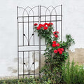 Sturdy Metal Garden Trellis for Climbing Plants – Rust-Resistant Outdoor Plant Support with Decorative Lattice Design (4 Pack-Black)