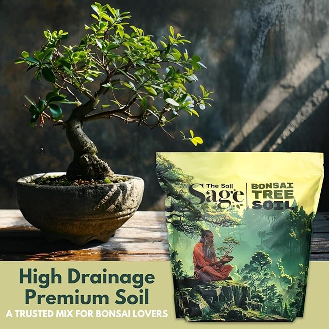 5qts/5l Premium Bonsai Mix - U.S.A. Made Ready to Use - Akadama Pumice Lava Rock Fine Pine Bark - Large Bag for All Bonsai Tree - High Drainage Potting Repotting (Bonsai Soil / 5 QT)