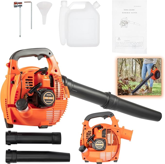 Gas Leaf Blower 2-Stroke 25.4CC4.59FT³/H Handheld Gas Blower for Lawn Care7000rpm Powerful Clearing Performance Leaf Blower for Road MaintenanceSanitation Cleaningetc.