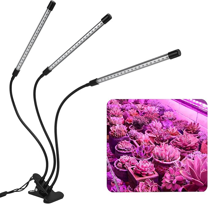 Indoor Plants Grow Device | 5V USB Powered Adjustable Gooseneck | Timing Garden Growth Lamp for Hydroponics/Horticulture/Vertical Farming | 3 Lighting Modes 360° Flexible Neck