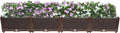 61x15x8.6in Raised Garden Bed Outdoor Elevated Plastic Planting Planter Boxes for Backyard Patio Balcony Floor Standing Rectangular Garden Box Kits with Drainage System -Coffee