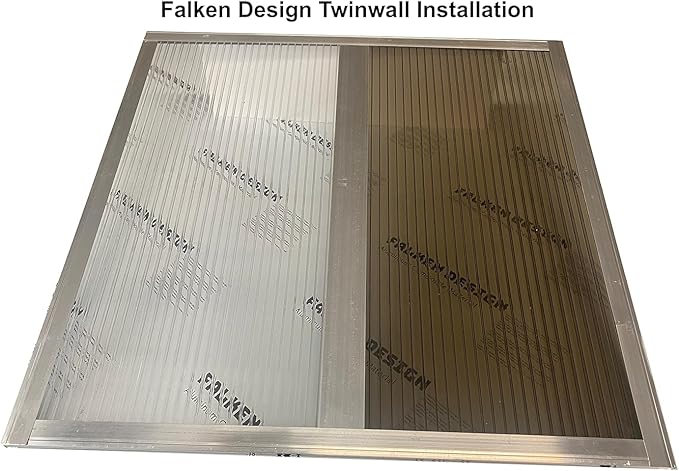 Falken Design Bronze Twin Wall Polycarbonate Panel - 24 x 36 x 1/4 (6mm) - UV Resistant Lightweight Shatterproof Roof Sheet for DIY Greenhouses Sheds &amp Outdoor Use