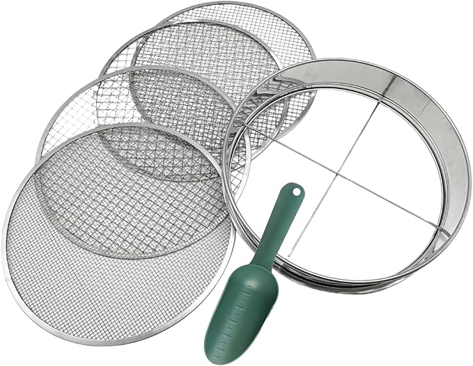Metal Garden -Garden Soil Sifter - Quick-Release Stainless Steel Sieve Durable Easy-Install Design Efficient Soil Filtration | Convenient Use with Lightweight Construction | Gravel Sawdust