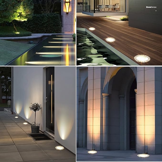 LED COB Underground Path Light Round Landscape In-ground Lights IP65 Waterproof Spotlight for Yard Garden Driveway Deck Porch Pathway(White5W-220V)