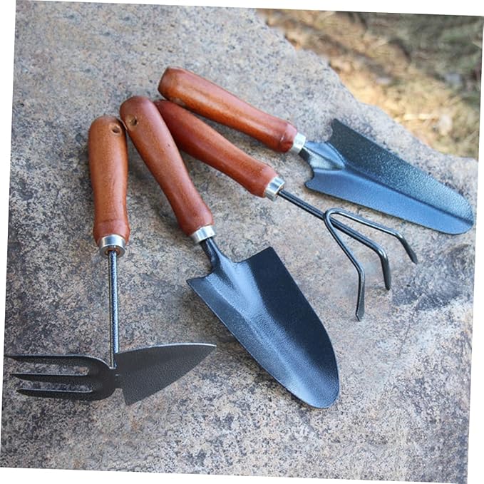 UPKOCH 4Pcs Mini Garden Tools Set Thicken Iron Shovel Varnish Spade for Planting Lightweight Design for Gardening Enthusiasts for Cultivating Weeding